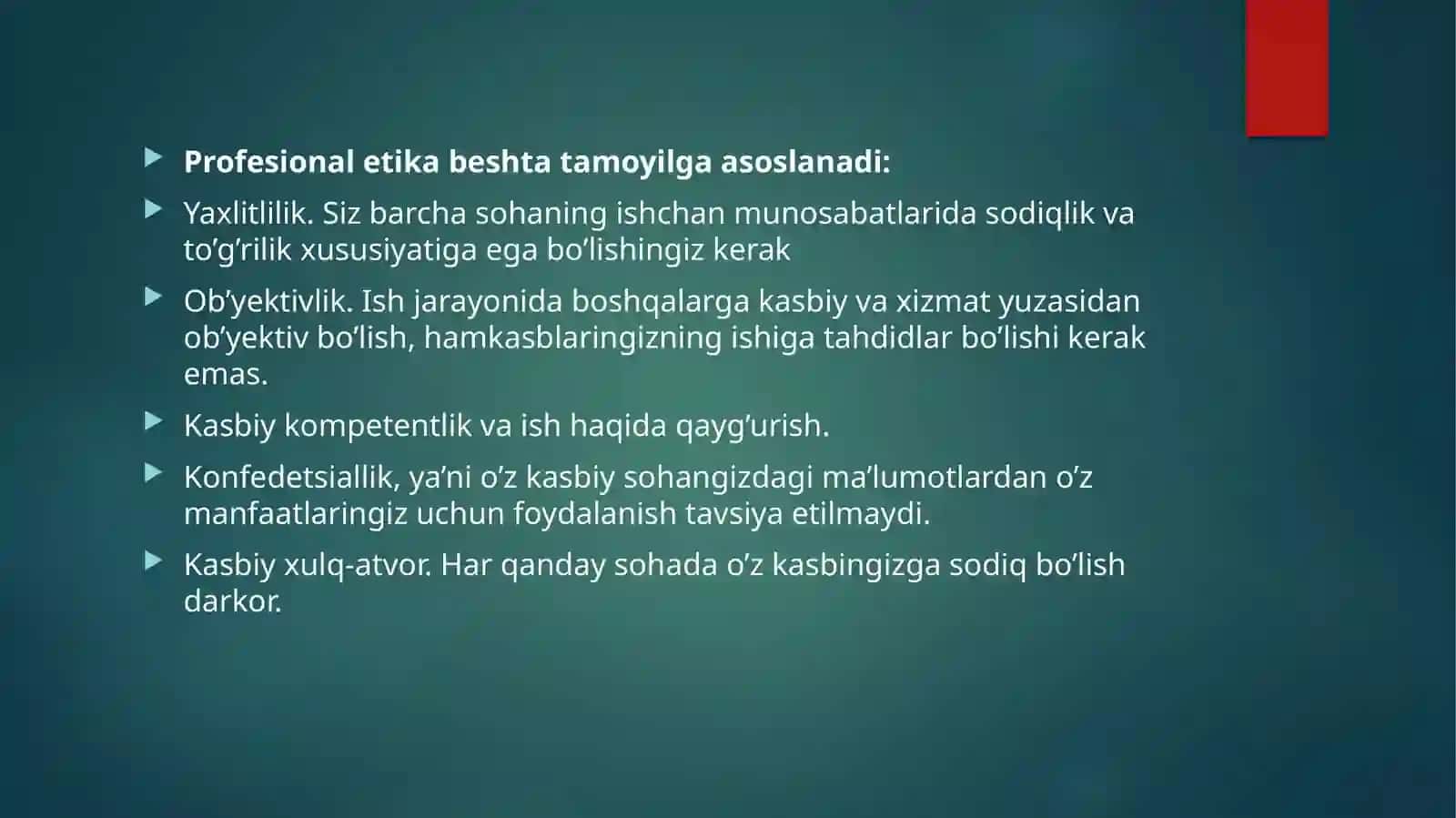 Professionaletika va sifat nazorati 3