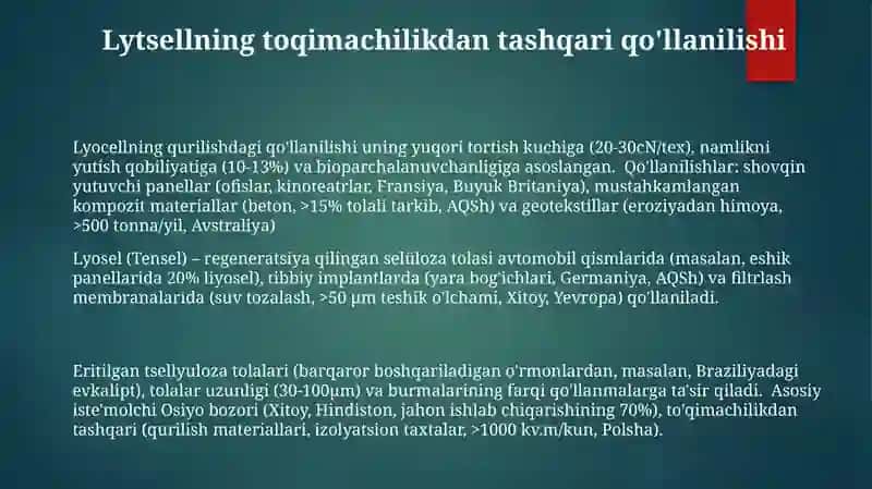Lyocell Qurilishdagi Qo'llanilishi 3