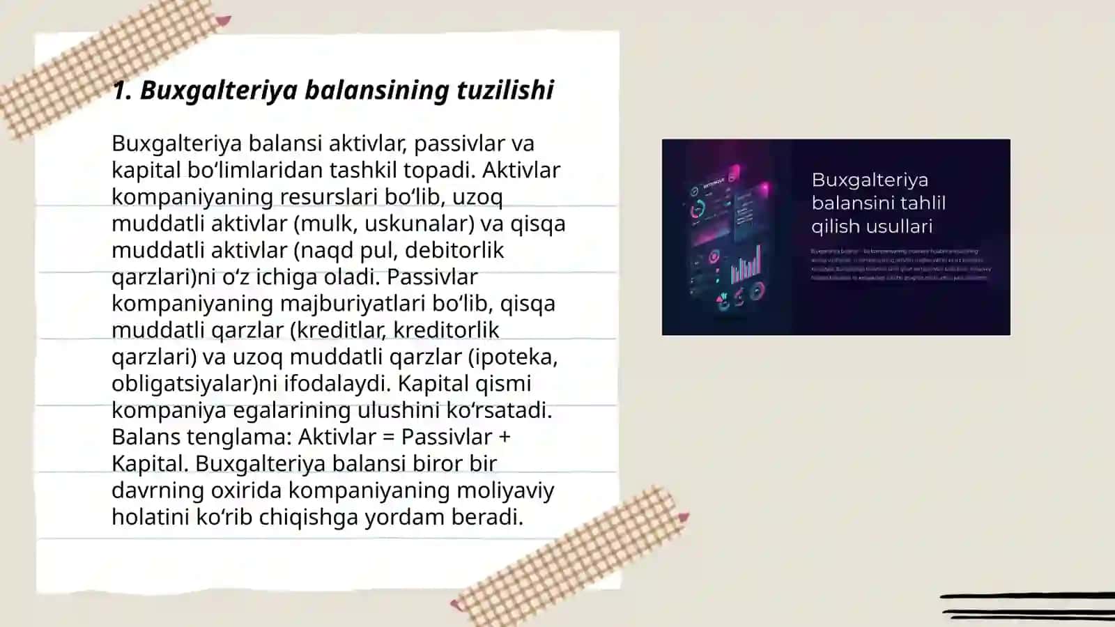 Buxgalteriya balansi va moliyaviy barqarorlik tahlili 3