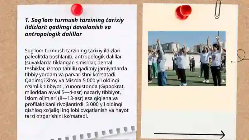 Sog'lom turmush tarzining kelib chiqishi va xozirda qoʻllanilishi 3
