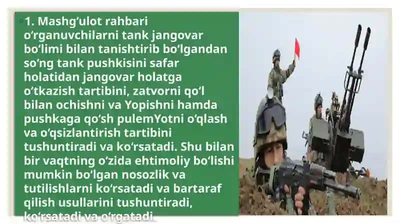 O‘q uzish vaqtida vujudga keladigan nosozliklar va ularni bartaraf qilishni o‘rgatish uslubiyoti 3