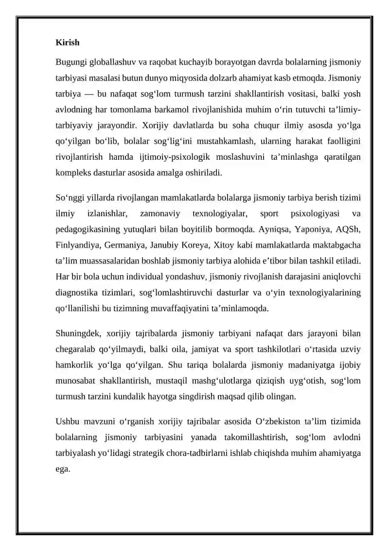 Xorijiy davlatlarda bolalarga jismoniy tarbiya berish tizimi 3