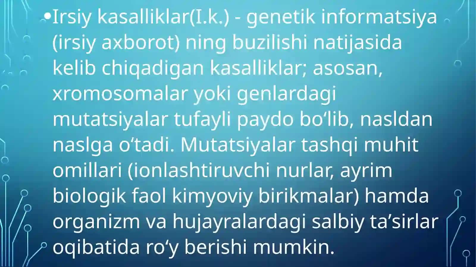 Genetik va irsiy kasalliklar haqida tushuncha 3