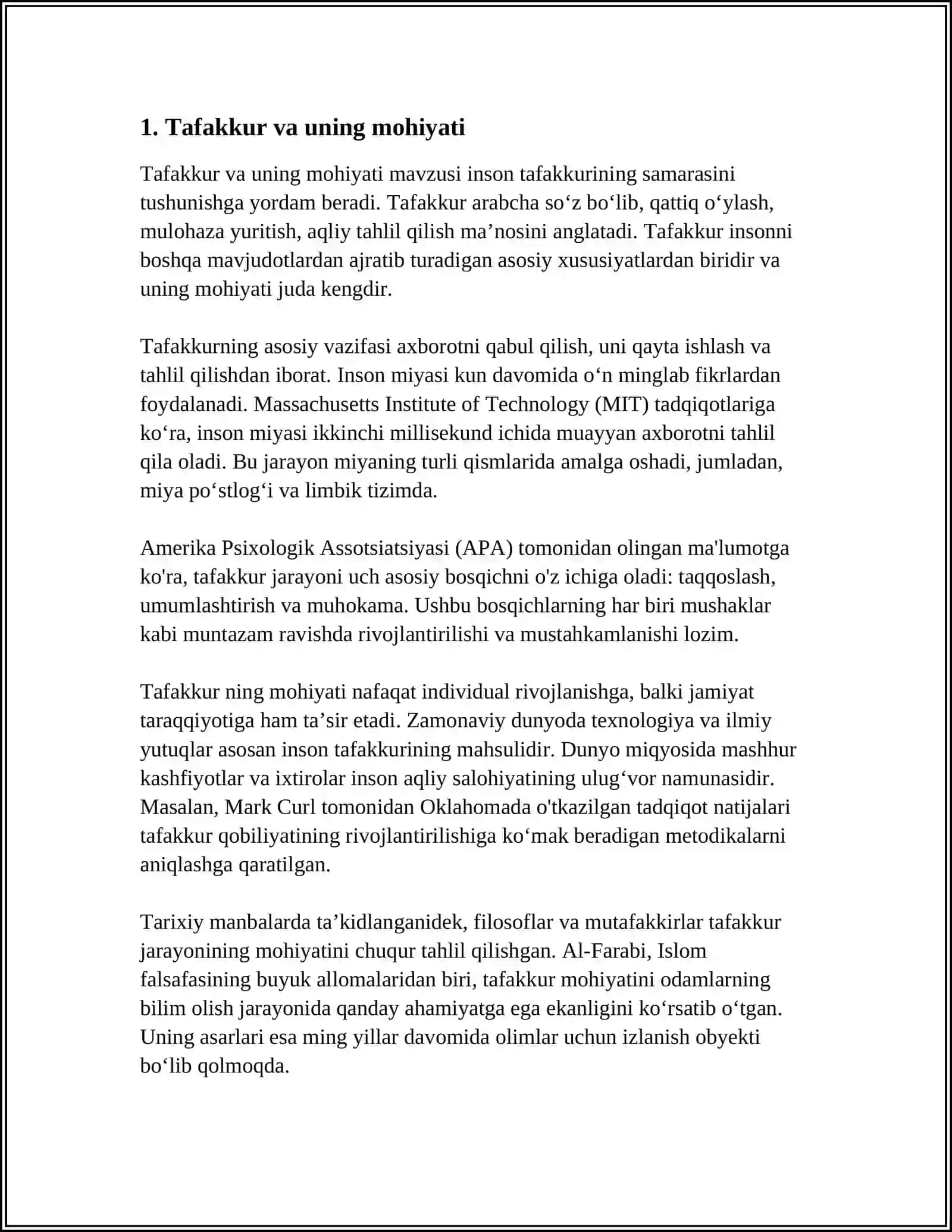 TAFAKKUR OPERATSIYALARI TAFAKKUR SHAKLLARI TURLARI 3