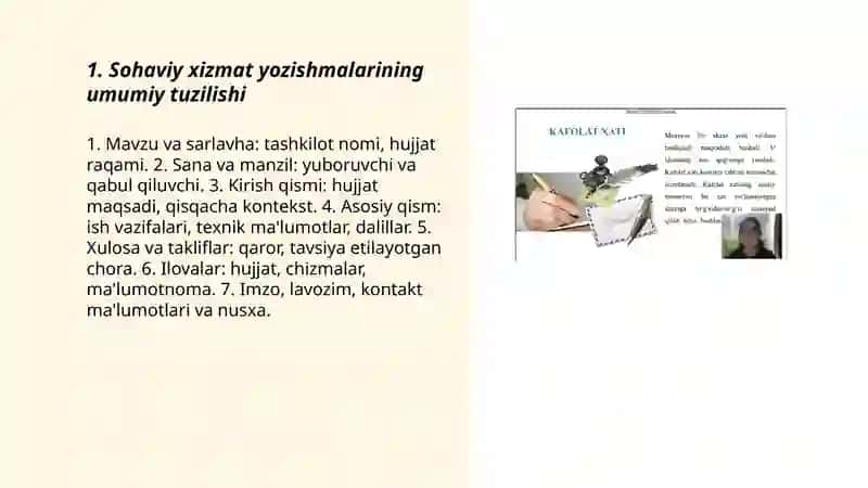 Sohaviy xizmat yozishmalari 3
