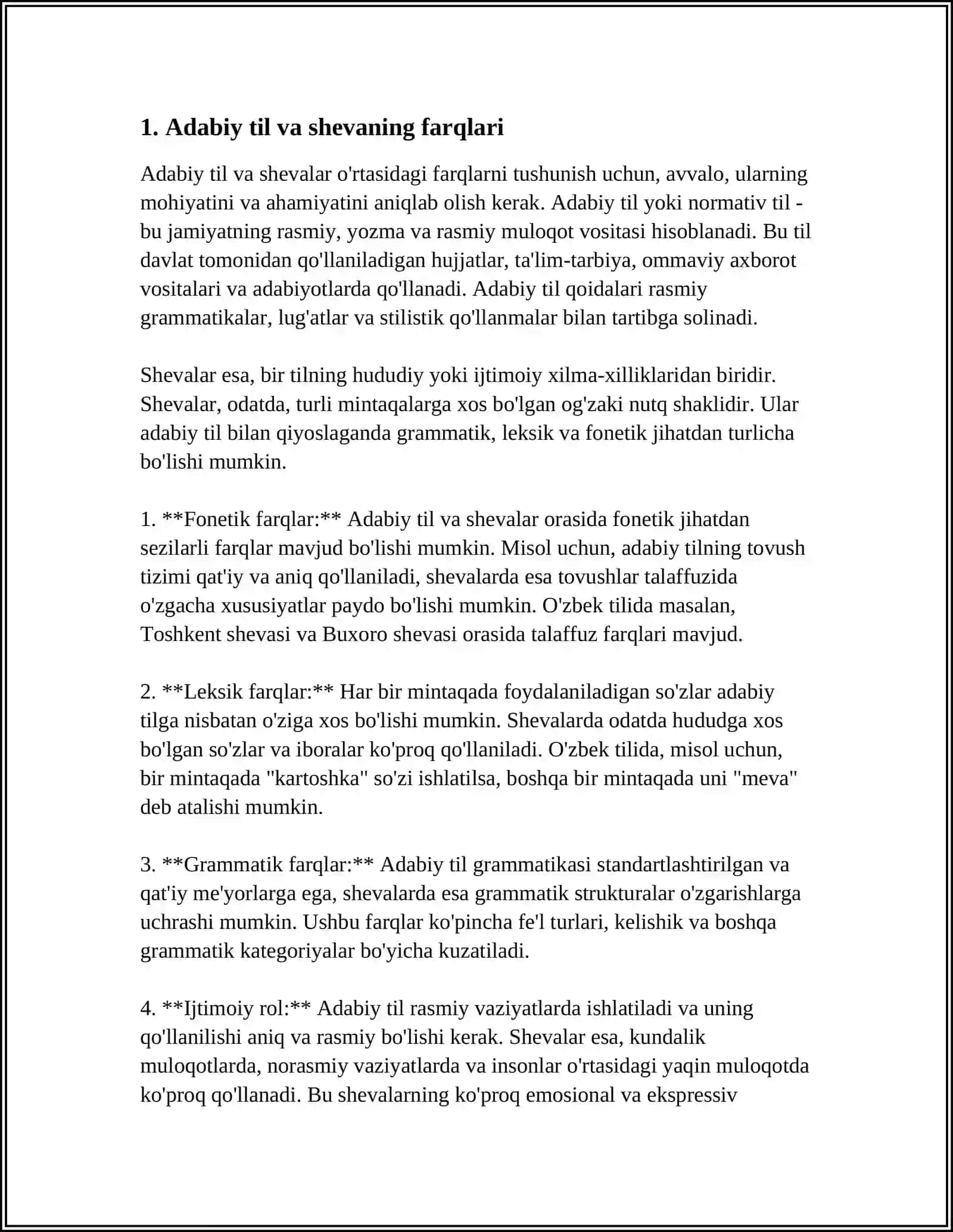 ME'YORLASHTIRILGAN TILLAR. ADABIY TIL VA SHEVA 3