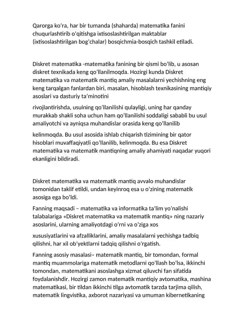 Diskret matematika va matematik mantiq fanidan 3