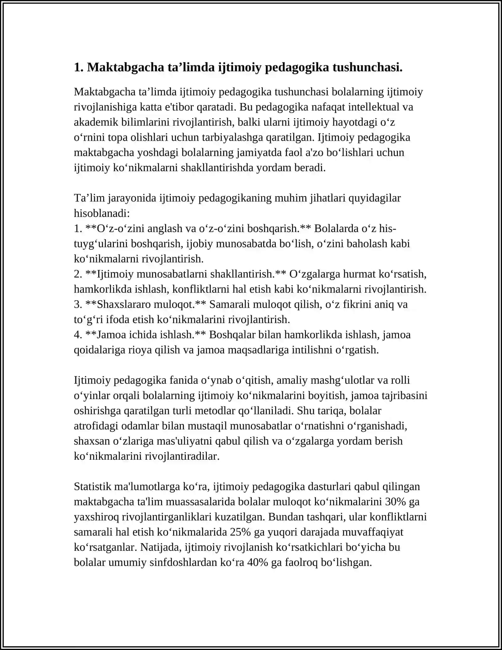 MAKTABGACHA TALIM TASHKILOTLARIDA IJTIMOIY PEDAGOGIK ISHLARNI TASHKIL ETISH 3