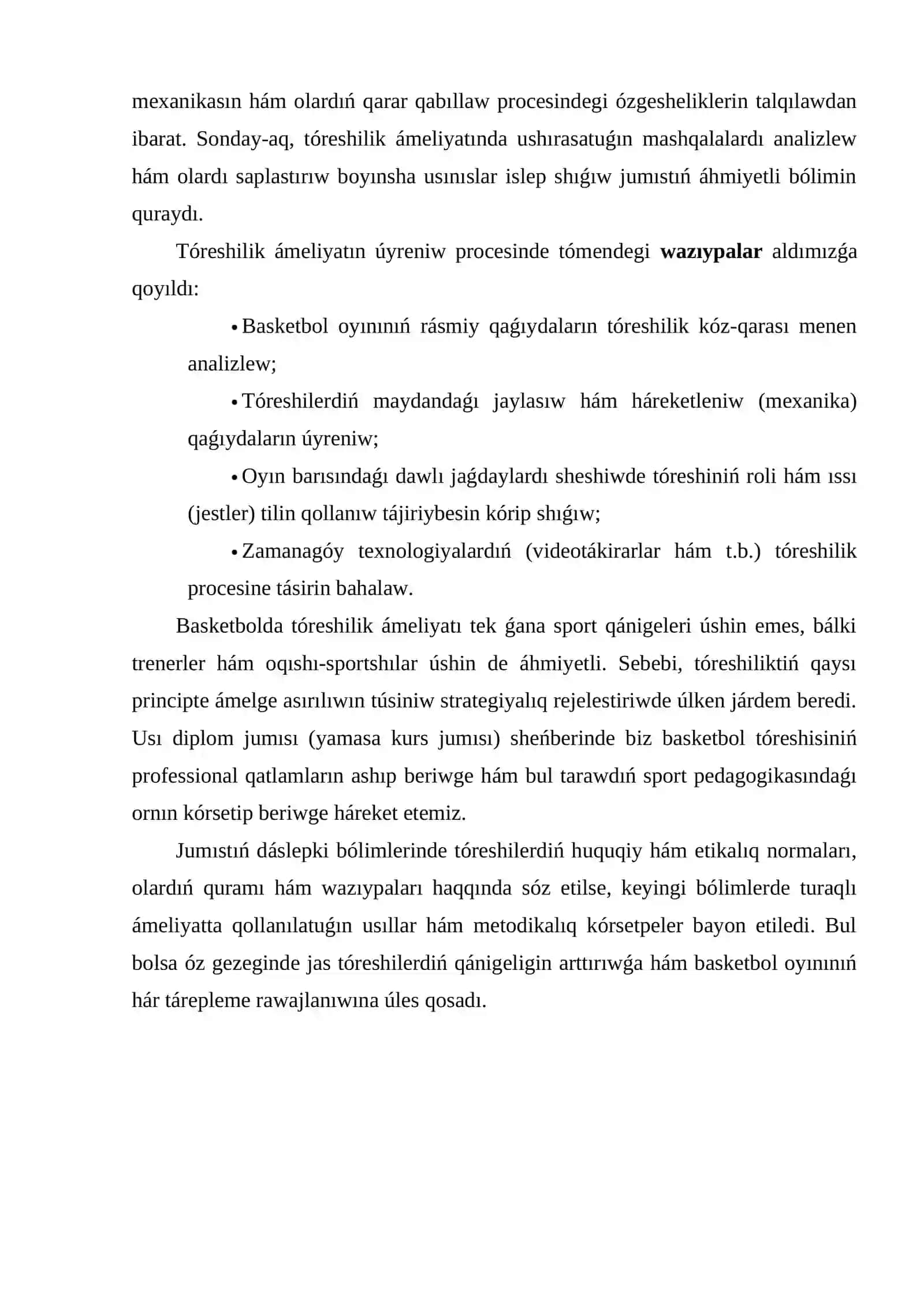 Basketbol boyınsha jarıslarda tóreshilik ámeliyatı 3