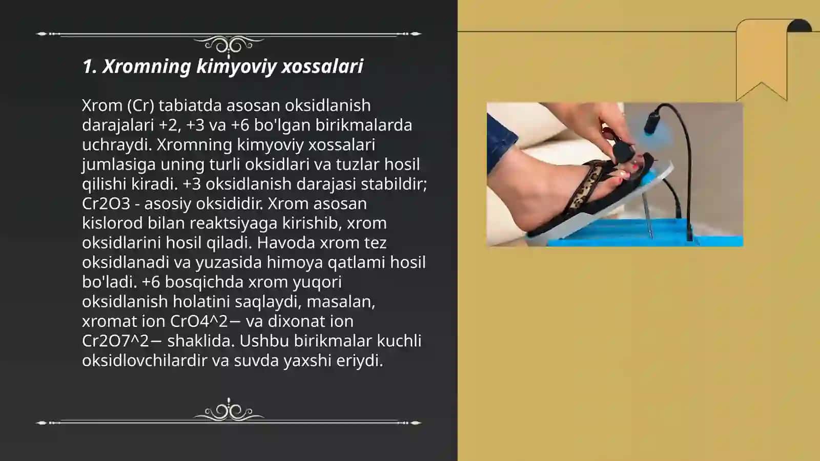 Xromning kimyoviy xossalari 3