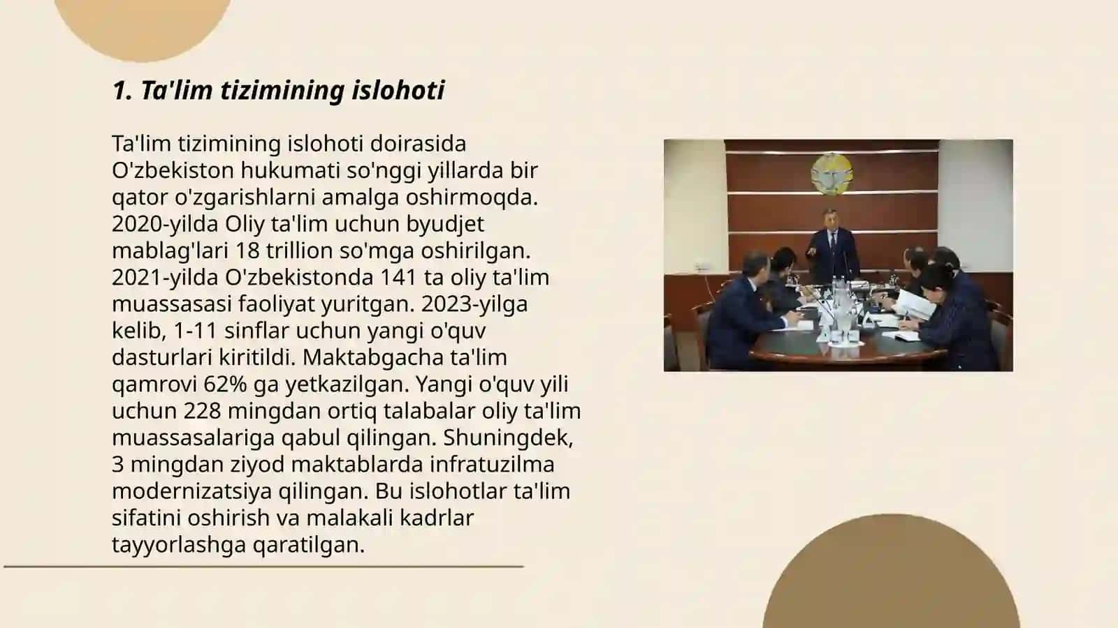 Ta'lim tizimining islohoti 3