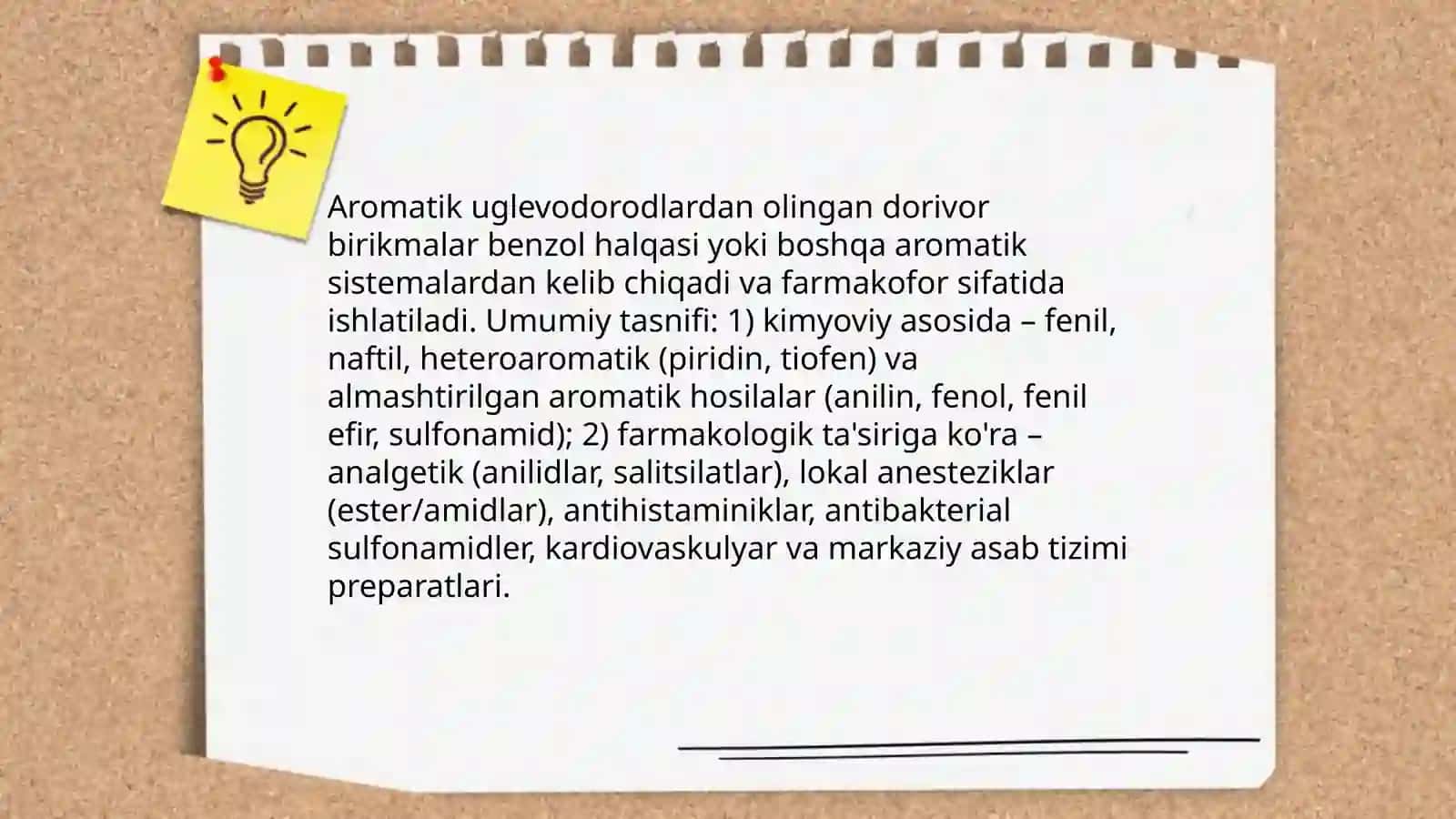 Aramatik uglivadoradlar asosida olinadigan dori priparatlari 3