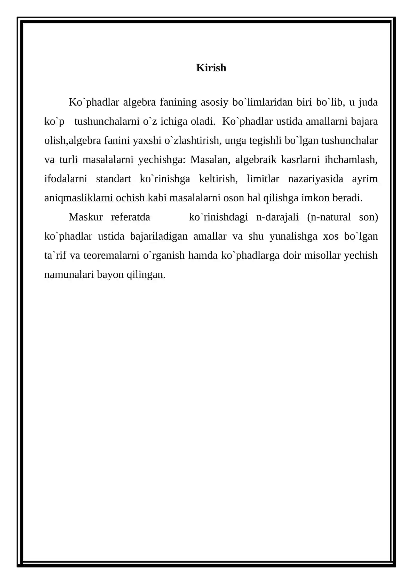 Ko’pxadlar ustida amalar 3