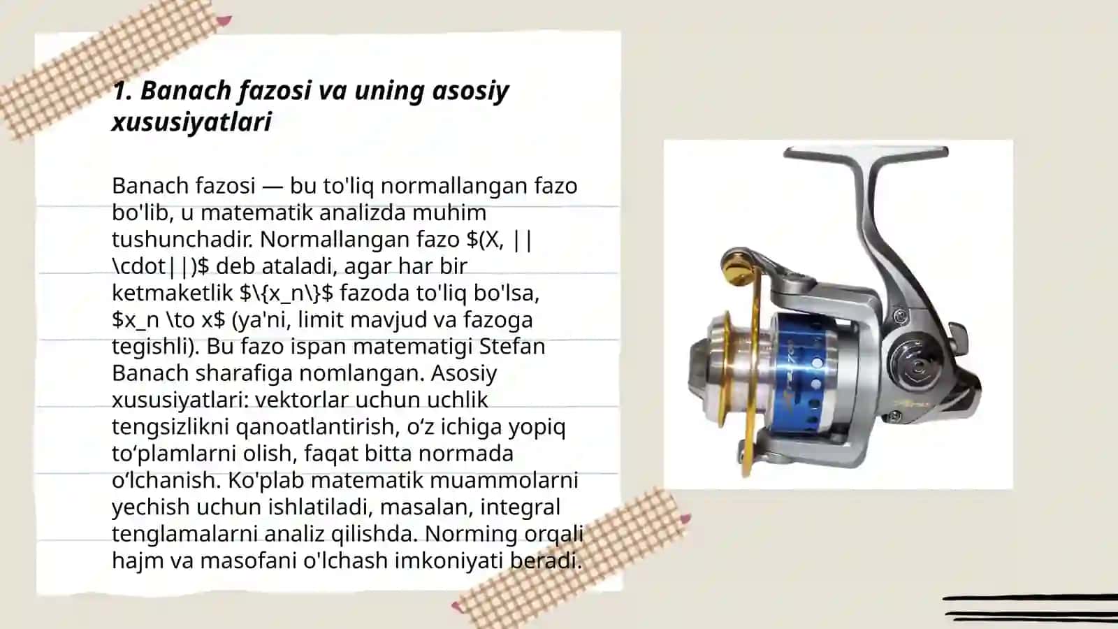 Banach fazosida spektr va rezolventa 3