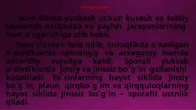 O`simliklarning generativ organlari filogenezi 3