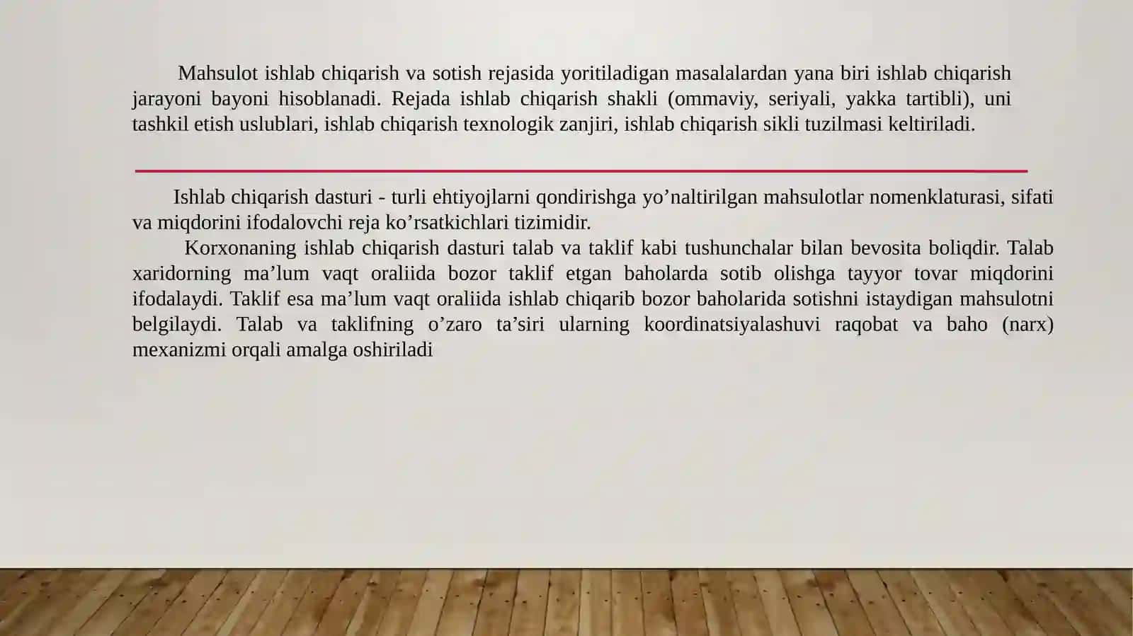 Biznes-rejada ishlabchi qarishni tashkil etish 3