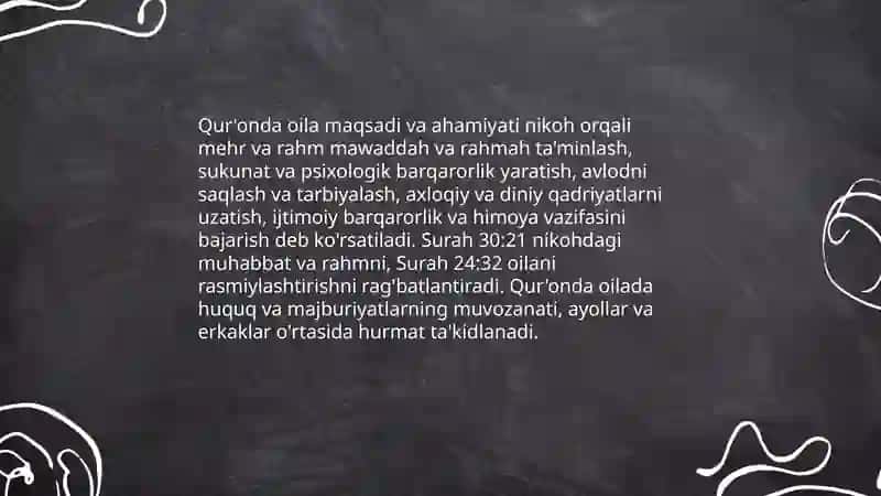 Qur'on islom dinida Oila va ayollarga munosabat 3
