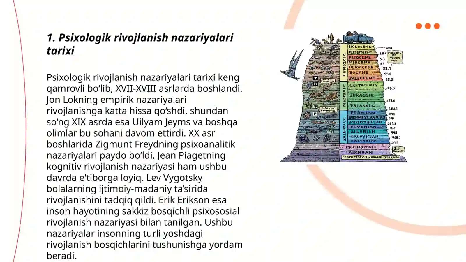 Psixik rivojlanish nazariyalari va yosh davrlari bosqichlari 3