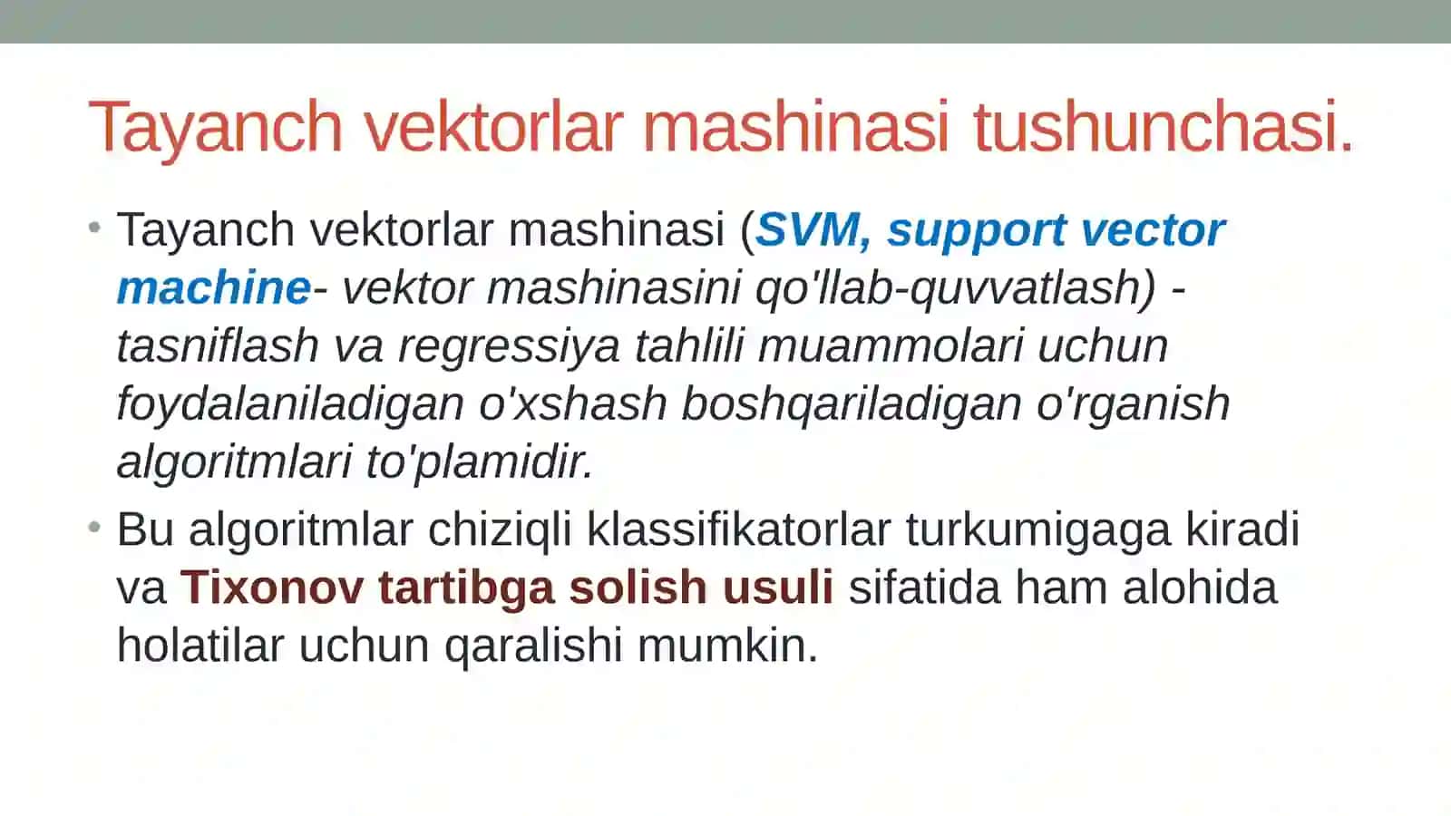 Tayanch vektorlar mashinasi 3