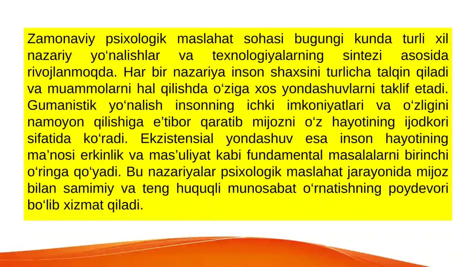 Yetakchi zamonaviy konsultativ nazaryalar va texnalogiyalar talqini 3