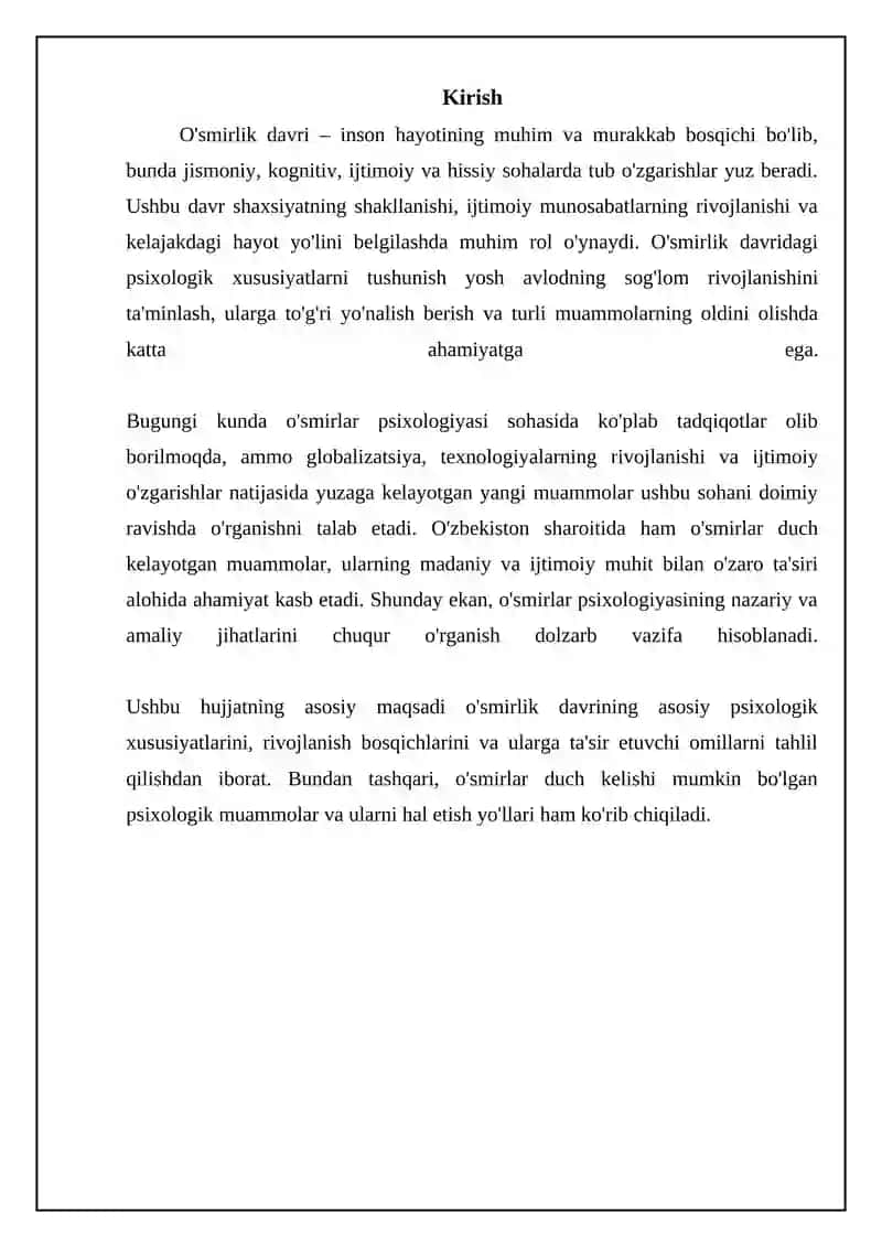 Yoshlik davri psixologiyasi va rivojlanish xususiyatlari 3