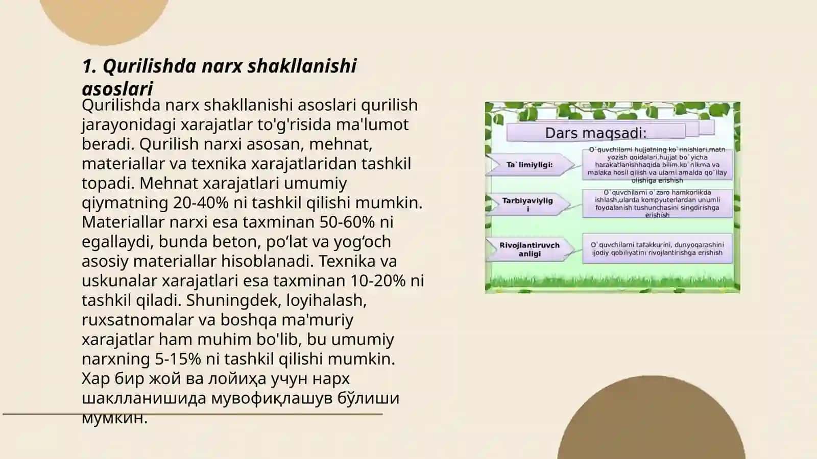 Qurilishda narx shakllanishi va smeta ishi 3