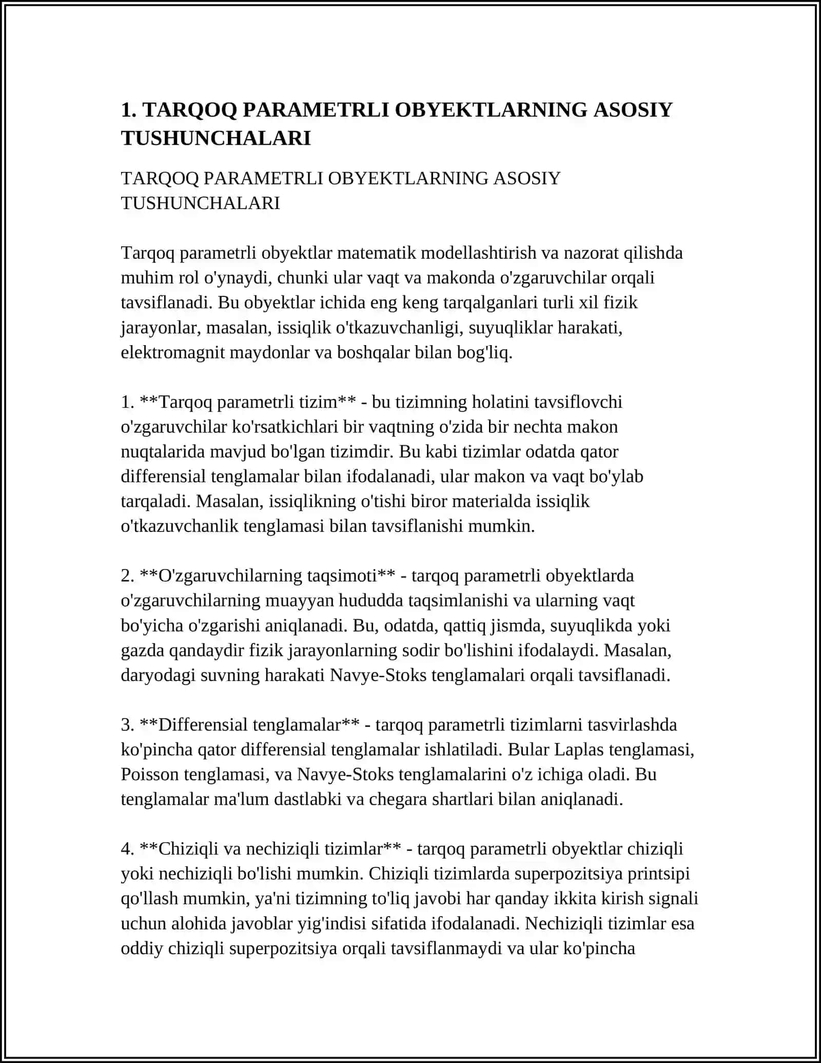 TARQOQ PARAMETRLI OBYEKTLARNI IDINFIKATSIYALASH 3
