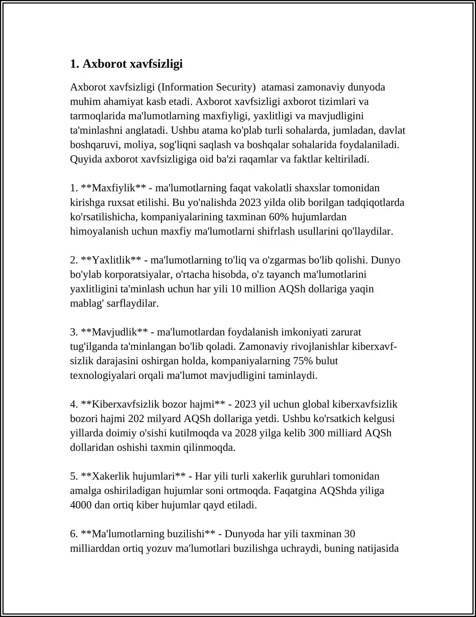 2.AXBOROTNI XIMOYALASHNING KRIPTOGRAFIK USULI 3