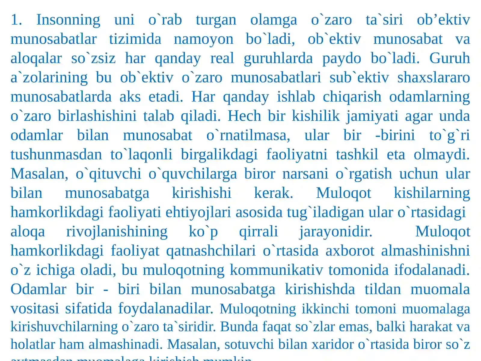 Muloqot va til. Og`zaki kommunikatsiya (nutq) 3