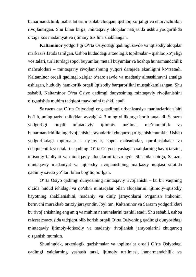 O‘rta Osiyo qadimgi dunyosinnig mintaqaviy rivojlanishi 3