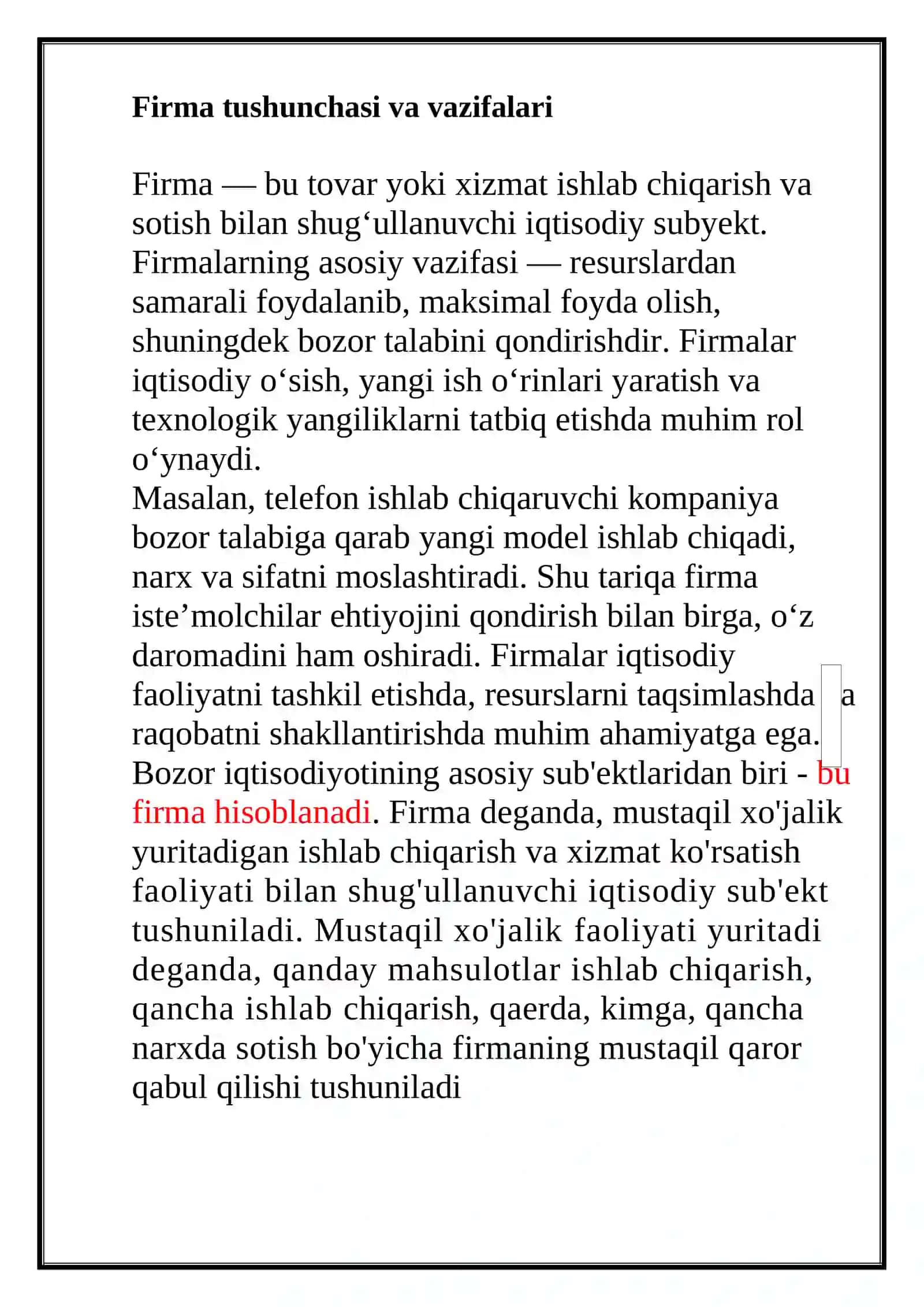 Mikroiqtisodiyot fanidan REFERAT 3