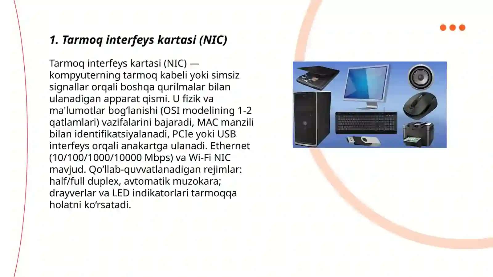Tarmoq interfeys kartasi (NIC) 3