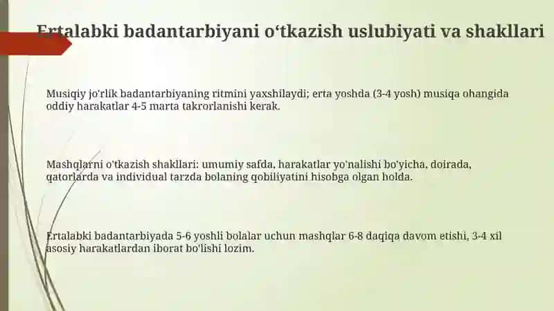 Ertalabki badantarbiya tashkil etish 3