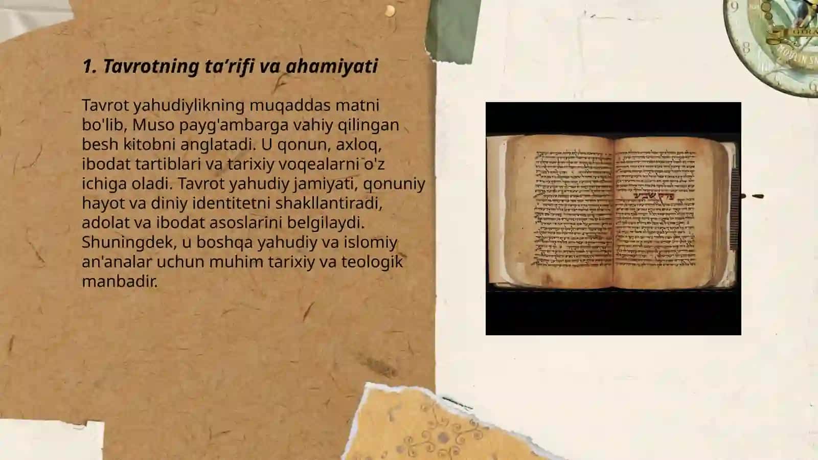 Tavrot—yahudiylik dinining muqaddas kitobi 3