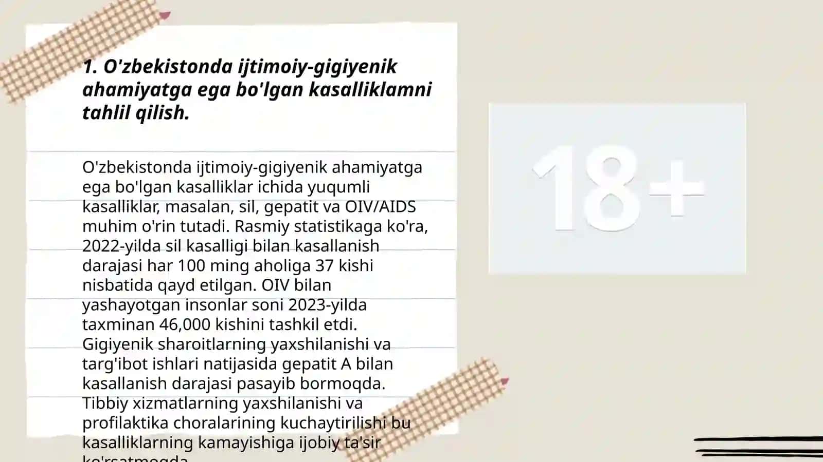 Ijtimoiy-gigiyenik kasalliklarni o'rganish 3
