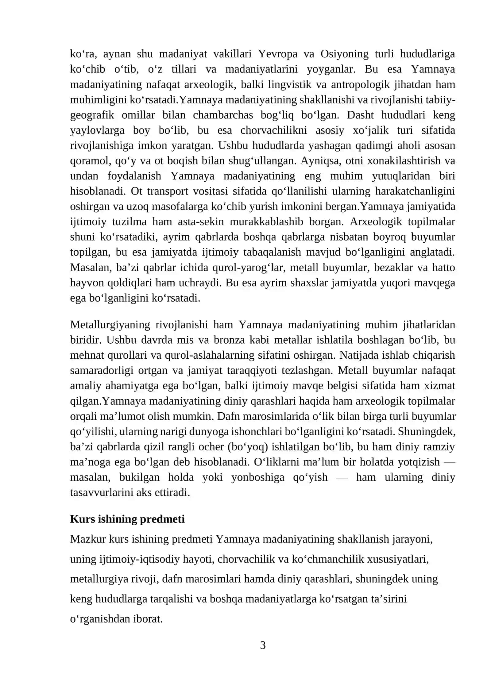 YAMNIYA MADANIYATINI KELIB CHIQISHI VA SHAKILANISHI 3