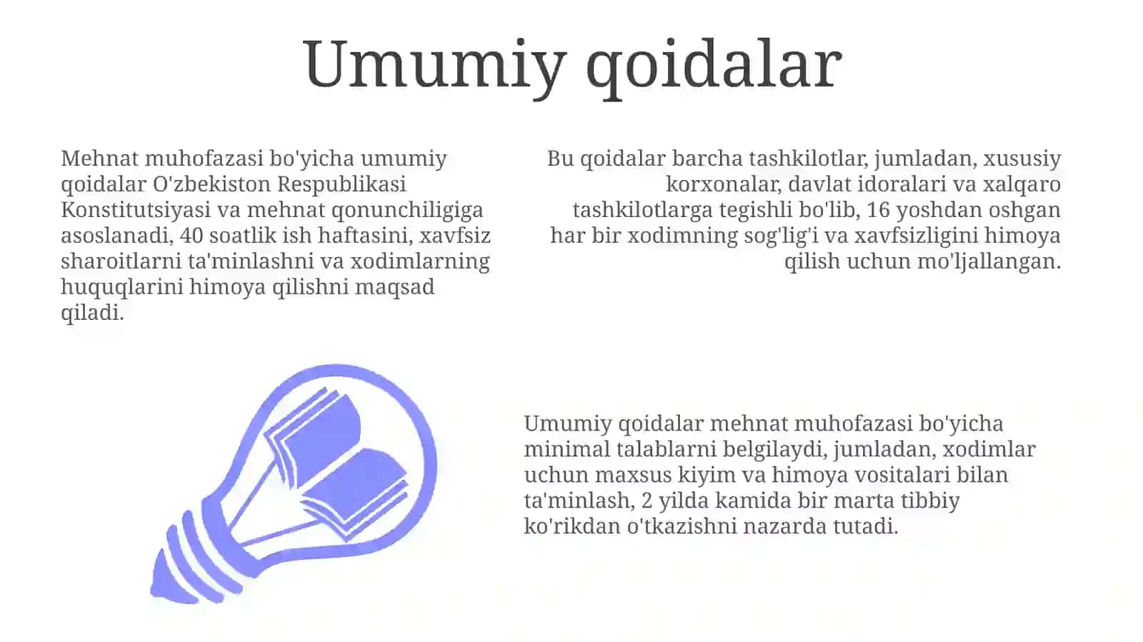 Mehnat muhofazasining asosiy qoidalari va tamoyillari 3