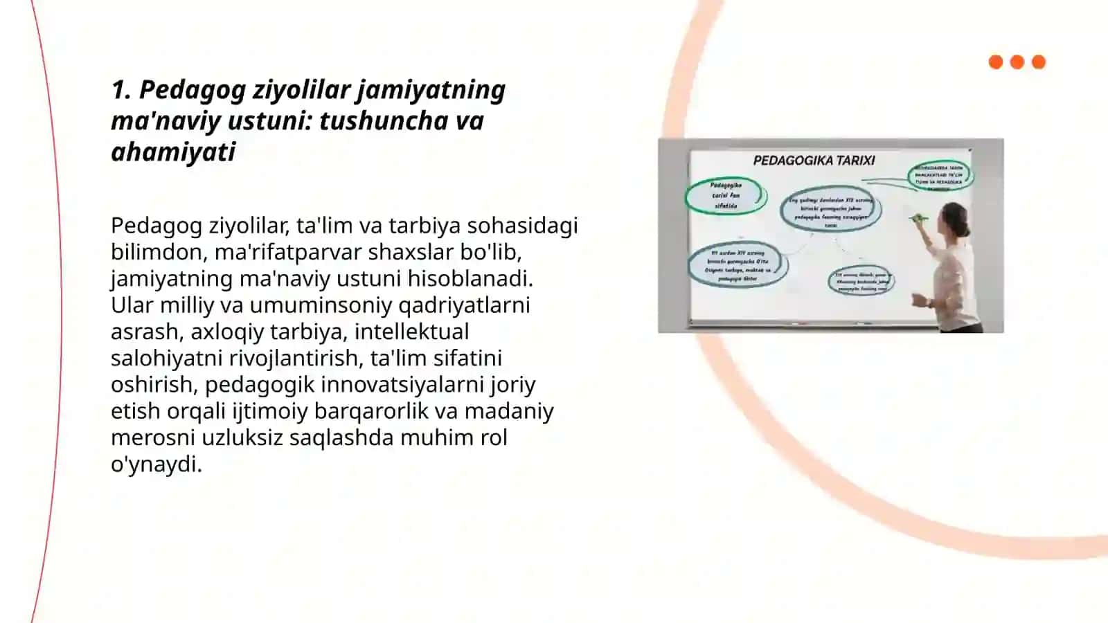 Pedagog ziyolilar jamiyatning ma'naviy ustuni 3