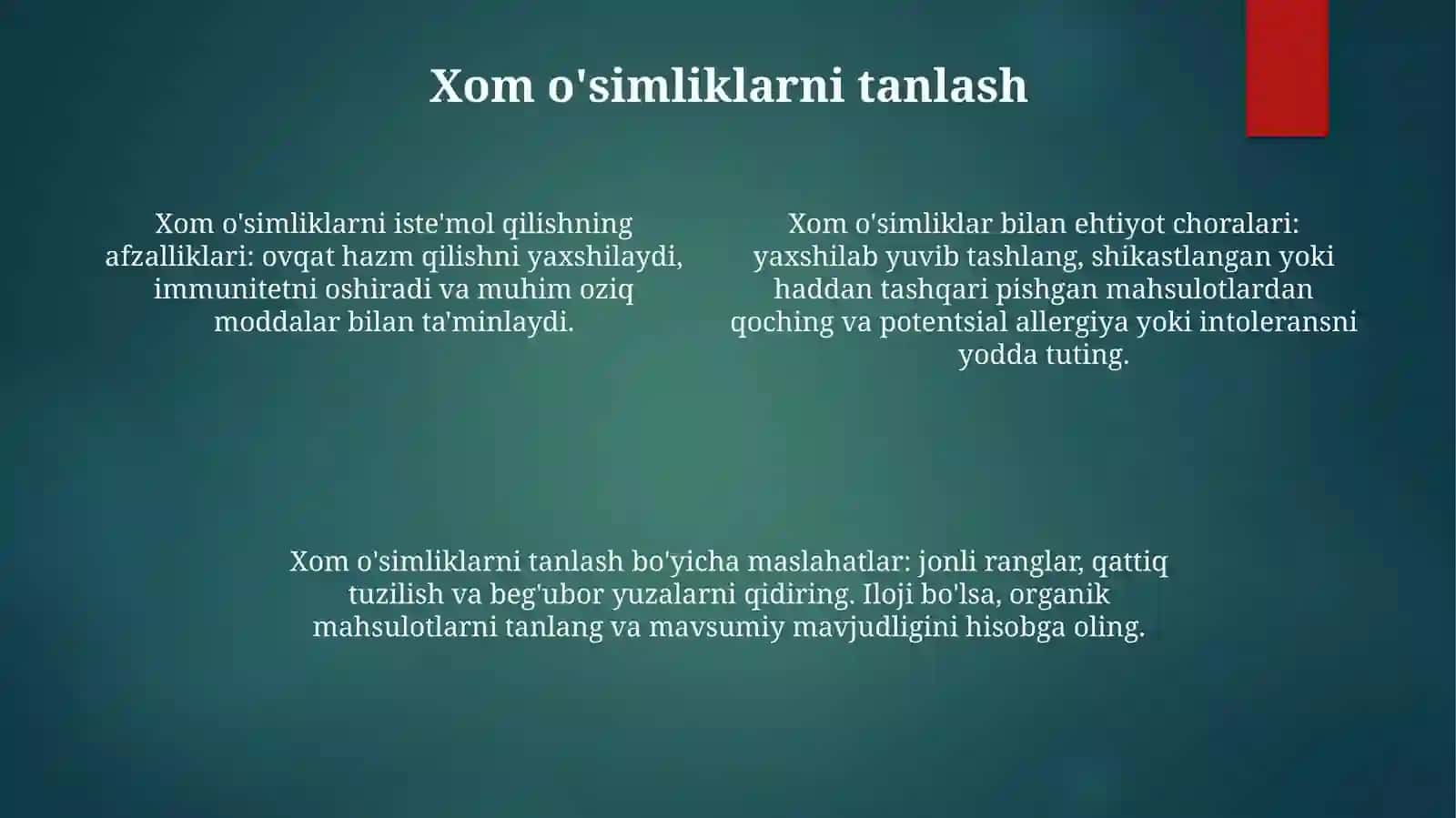 Xom O'simliklar 3