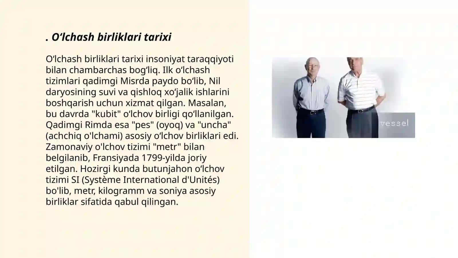 Oʻlchash birliklari va xalqaro birliklar tizimi (SI tizimi) 3