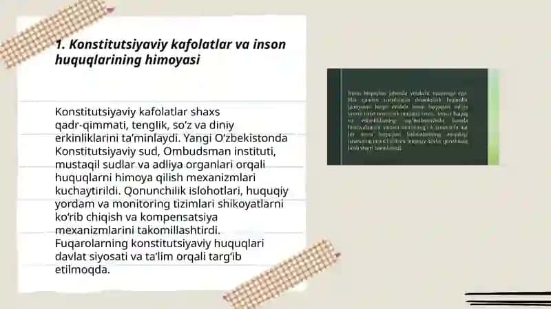 Inson Haq-huquqlari va Erkinliklari Kafolati 3