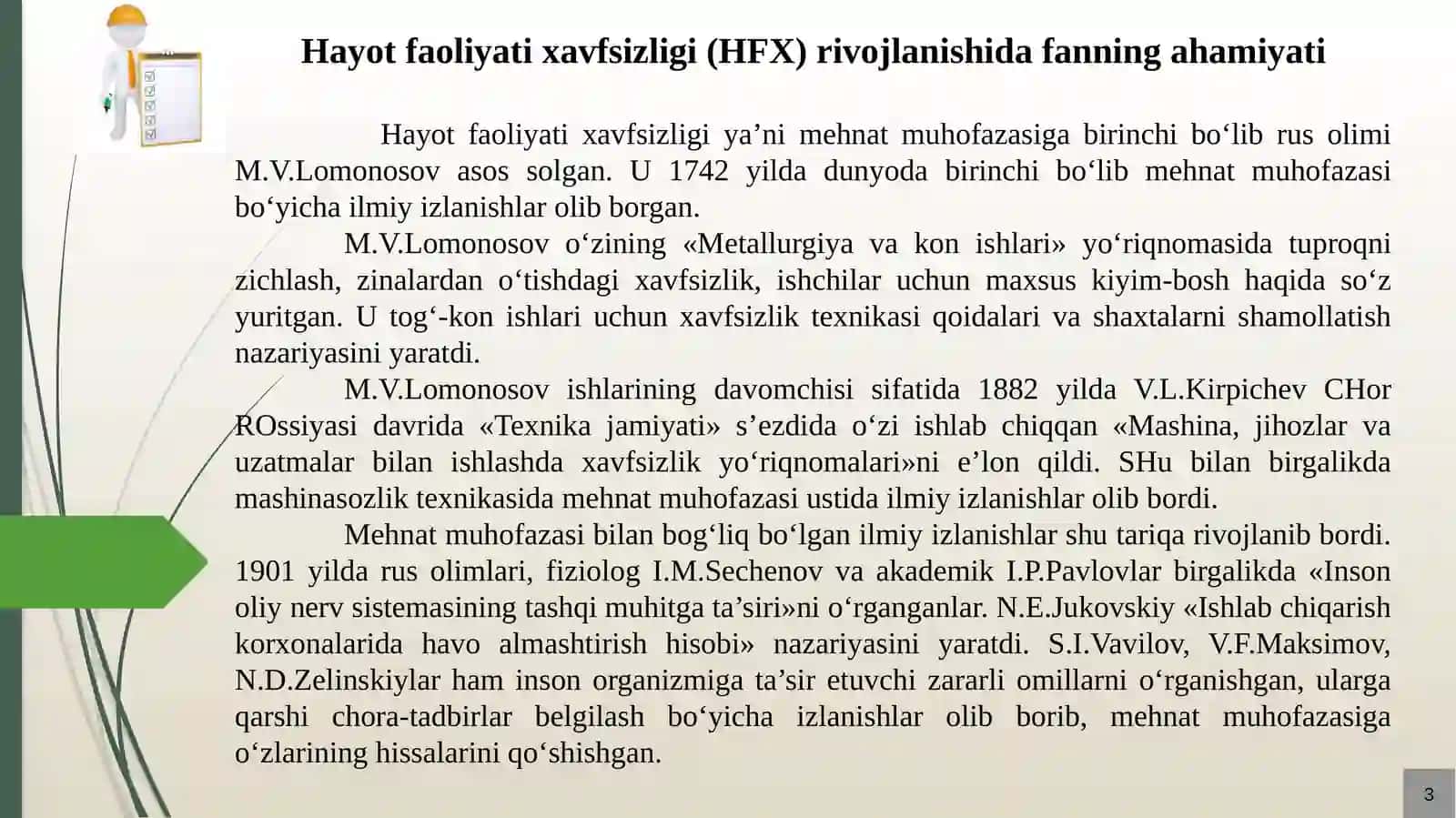 Hayot faoliyati xavfsizligi (HFX) rivojlanishida fanningahamiyati 3