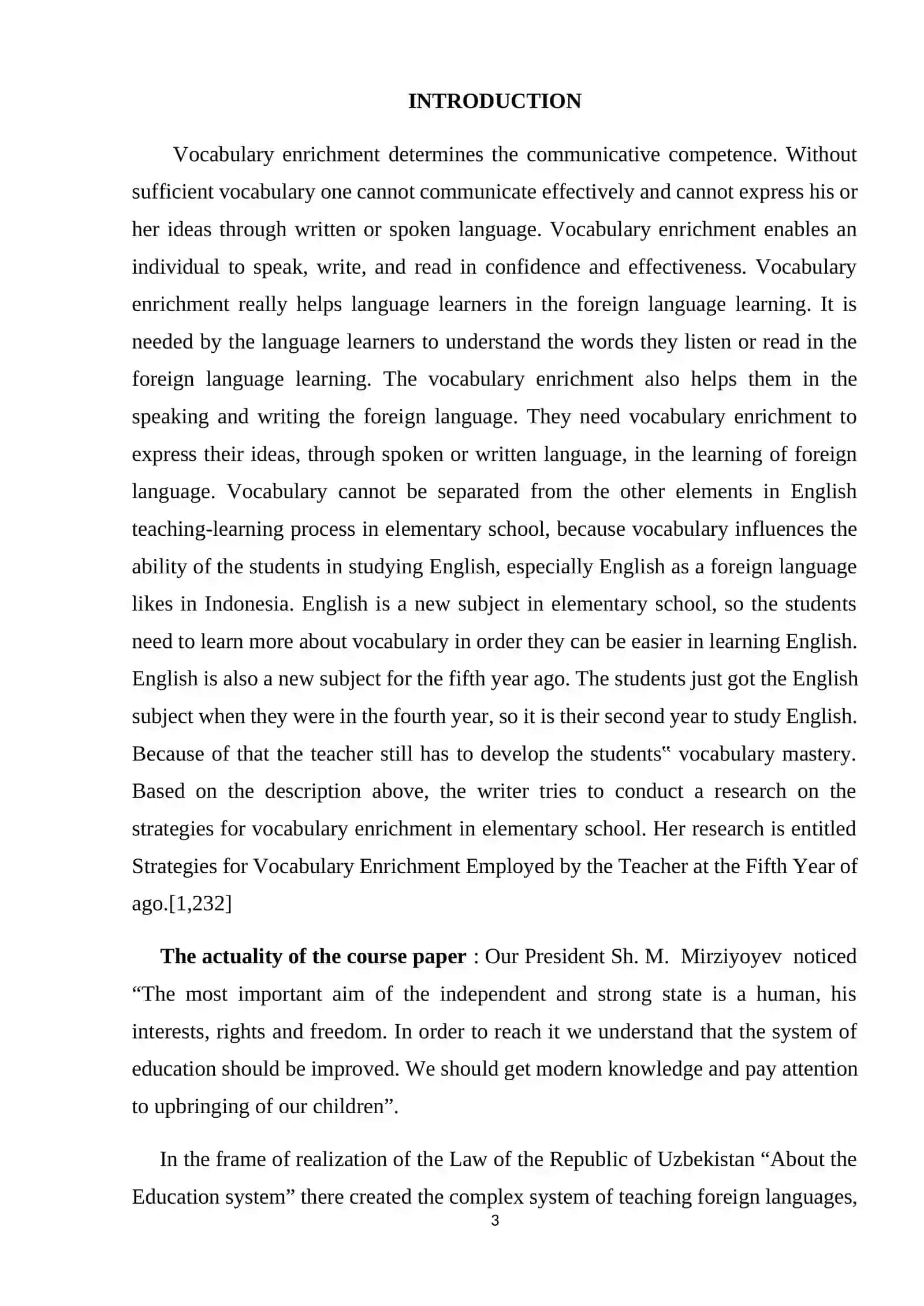 Course Paper on Practical Approach in Teaching and Enriching English Vocabulary 3