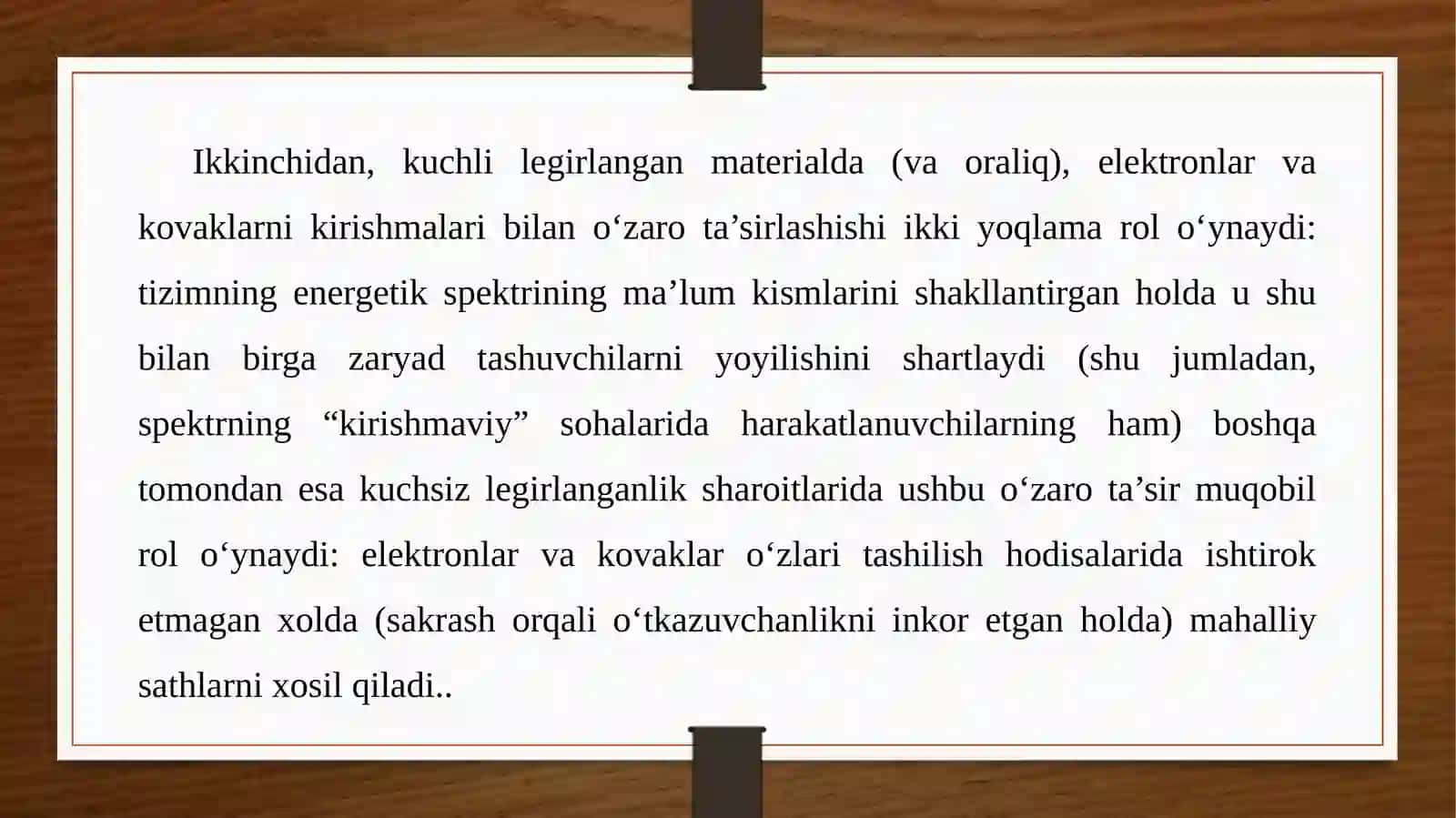 Kondersirlangan muxitlar fizikasida Fermi sathining energiyalari 3