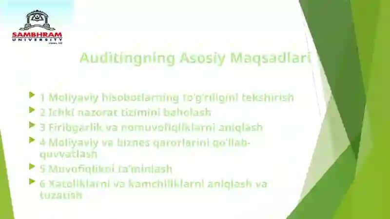 AUDITNING ASOSIY MAQSADI NIMALARDAN IBORAT? 3