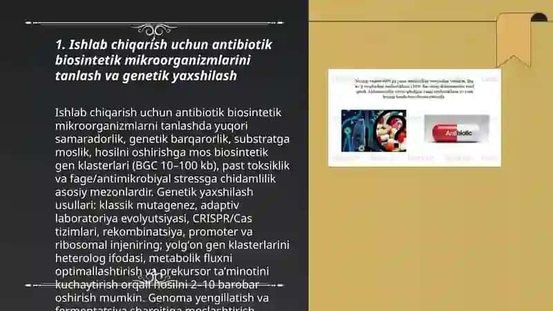 Sanoat sharoitida antibiotiklar olish 3