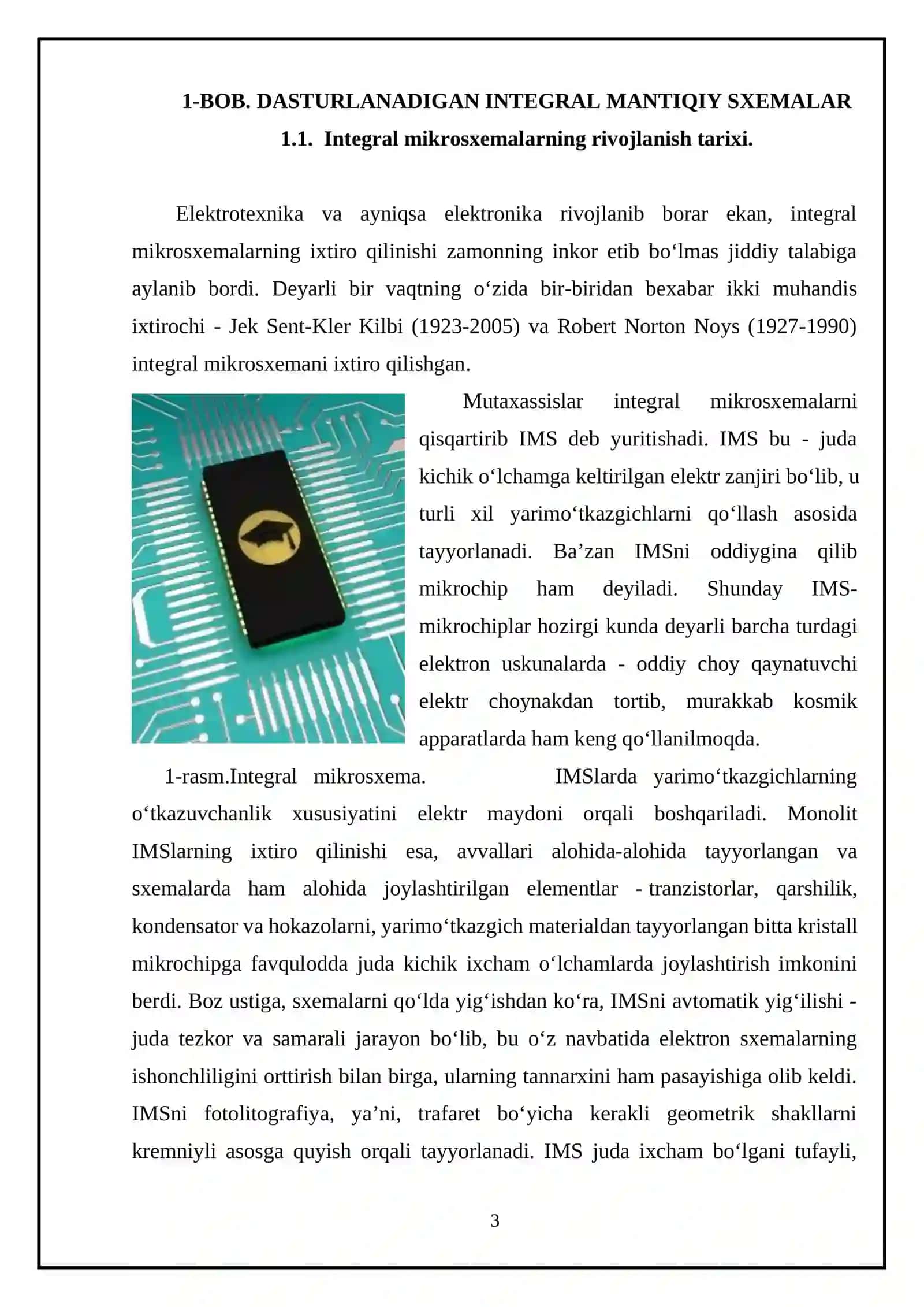 Dasturlanadigan integral mantiqiy sxemalar negizida raqamli qurilmalarini loyihalashning tizimli bosqichlari 3