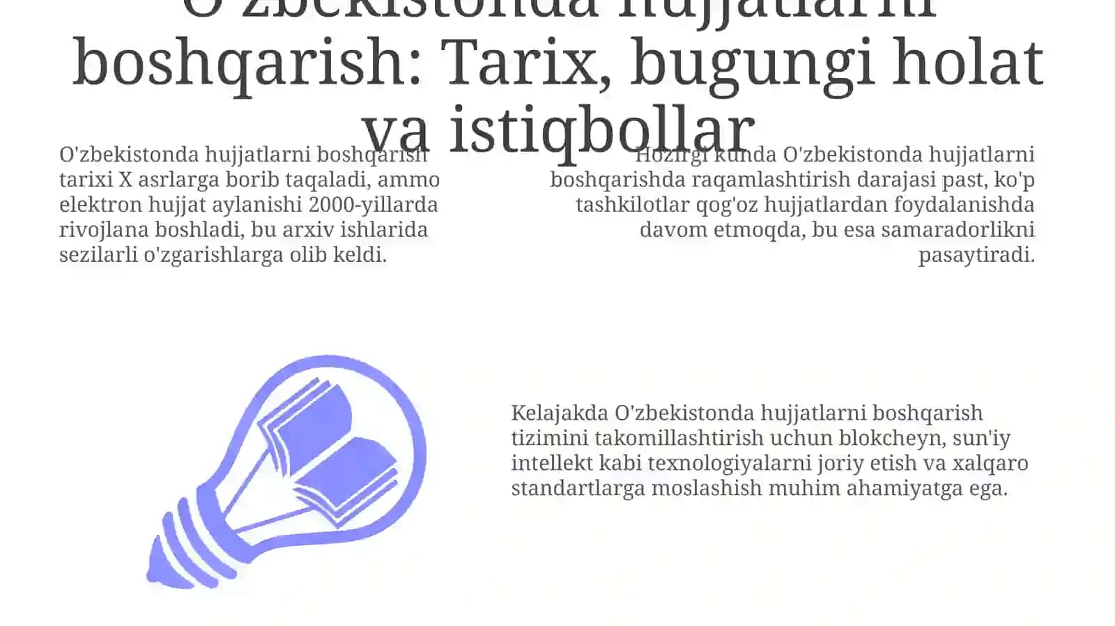 O‘zbekiston hujjatchilik ishlari hamda rivojlangan mamalakatlar ta‘lim tizimini o‘rganish 3