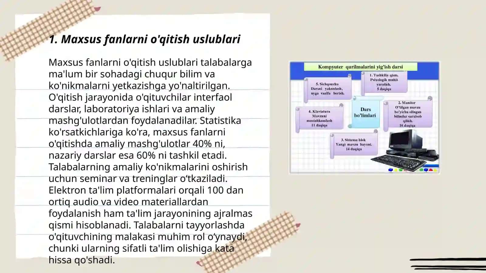 Maxsus fanlarni o'qitish uslublari 3