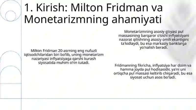 Milton Fridman va monetarism: bugungi inflatsiya bilan kurash siyosati 3